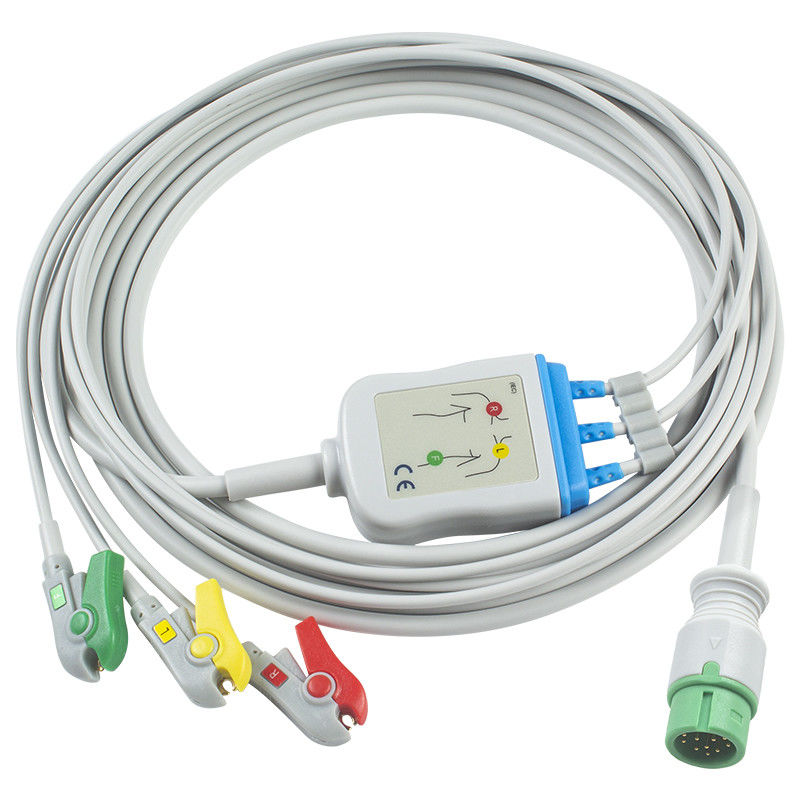 Mindray için > Datascope Uyumlu Doğrudan Bağlantı EKG Kablo ve kurşun teller - 040-000964-00