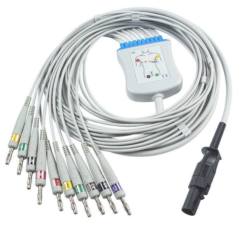 Mortara 60-00180-01 60-00181-01 Q-Stress EKG Kablosu ve Kurşun Telleri 12 Pin IEC Banana 4.0