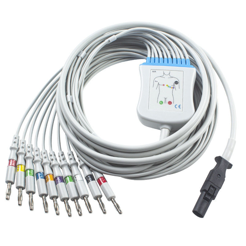 Mortara 60-00180-01 60-00181-01 Q-Stress EKG Kablosu ve Kurşun Telleri 12 Pin IEC Banana 4.0