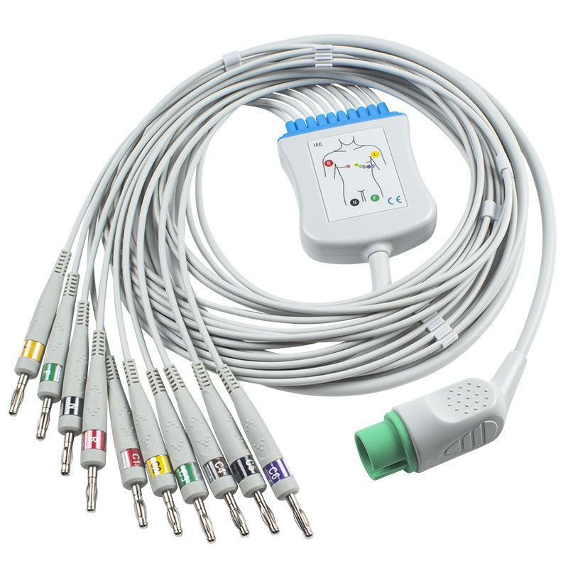 Spacelabs EKG Kablosu Spacelabs 90367, 90369, 90496, 91496, Ultraview15 Pin IEC Banana 4.0 için