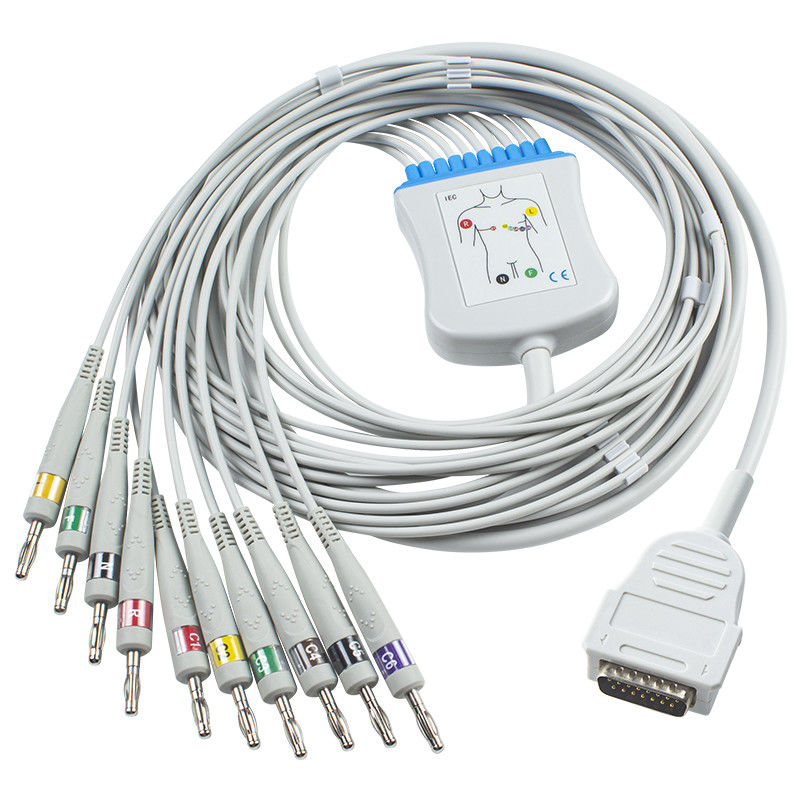 Mortara Burdick Doğrudan Bağlantı EKG Kablosu 012-0844-01 Eclipse 400 Atria 3100 Premier IEC Banana 4.0 7704 EKG Kablosu 10 Kurşun
