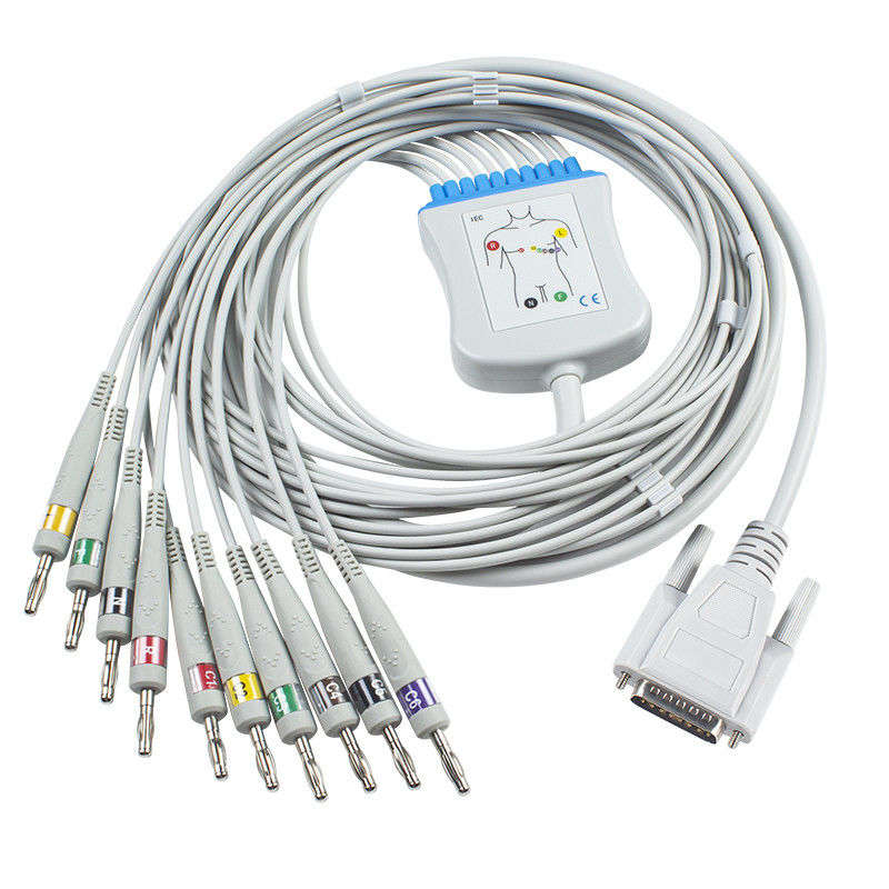 Nihon Kohden Ekg Gövde Kablosu BA-902D ECG-FD07 ECG-9010K Kurşun Teller 15 Pin IEC Banana 4.0