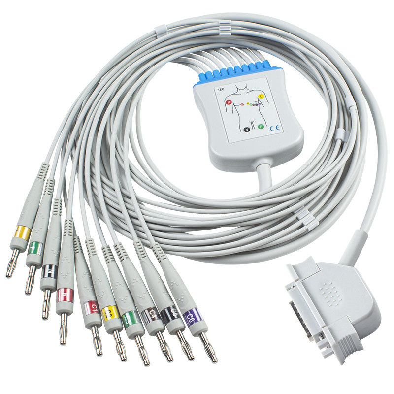 GE Hellige EKG Kablosu Kardiyosys Monitörü EK36 EK403 EK4 EK413 EK43 EK512 EK53 EKG IEC Muz 4.0 Konektörü