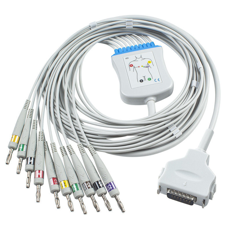 Fukuda Denshi CP-101LD FX101 FX-7202 IEC Banana 4.0 10Leads EKG Hasta Monitör Kablosu EKG Kabloları