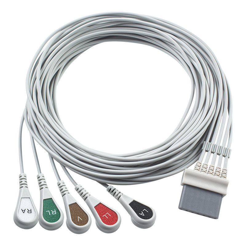 Schiller EKG Kabloları ve Leadwires 7pin Bağlayıcı EKG Kablo 5 Lead IEC snap grabber