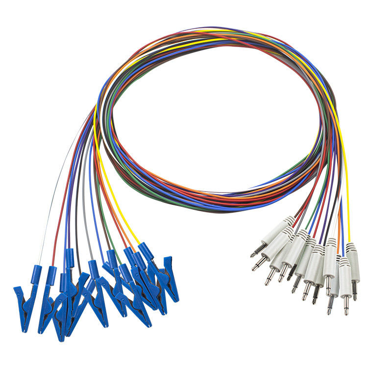 3.5 Mono Plug To Grabber Connector EEG Kapak Kablosu Sız EEG Elektrot Bağlantısı için