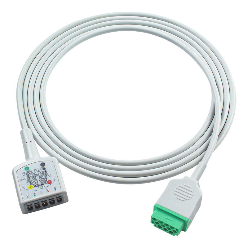 GE Marquette 11Pin 5Lead EKG Trunk Adaptörü Kablosu 1553AAO 120 250cx 259cx Vivid S6 EKG Uzantı Kablosu Euro Stili