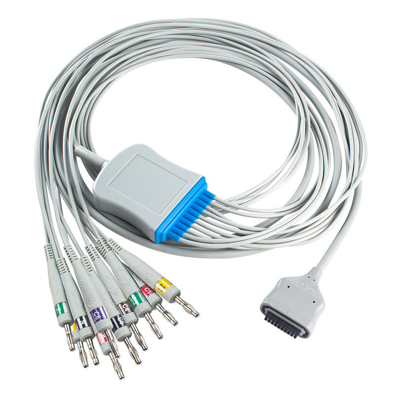EDAN Dx12 10Lead EKG Holter Kablo Banan For Trunk Kablo Uzunluğu 2.2M Uyumluluk