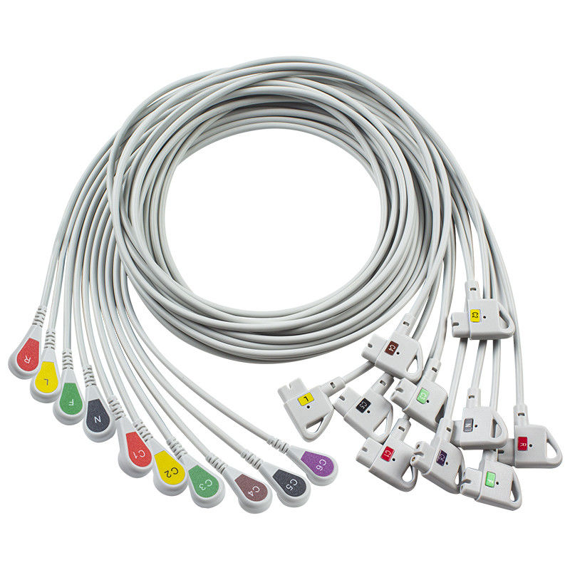Uyumlu P-hilips Trim 10Lead EKG Kablosu IEC PageWriter Trim I, PageWriter Trim II için Snap