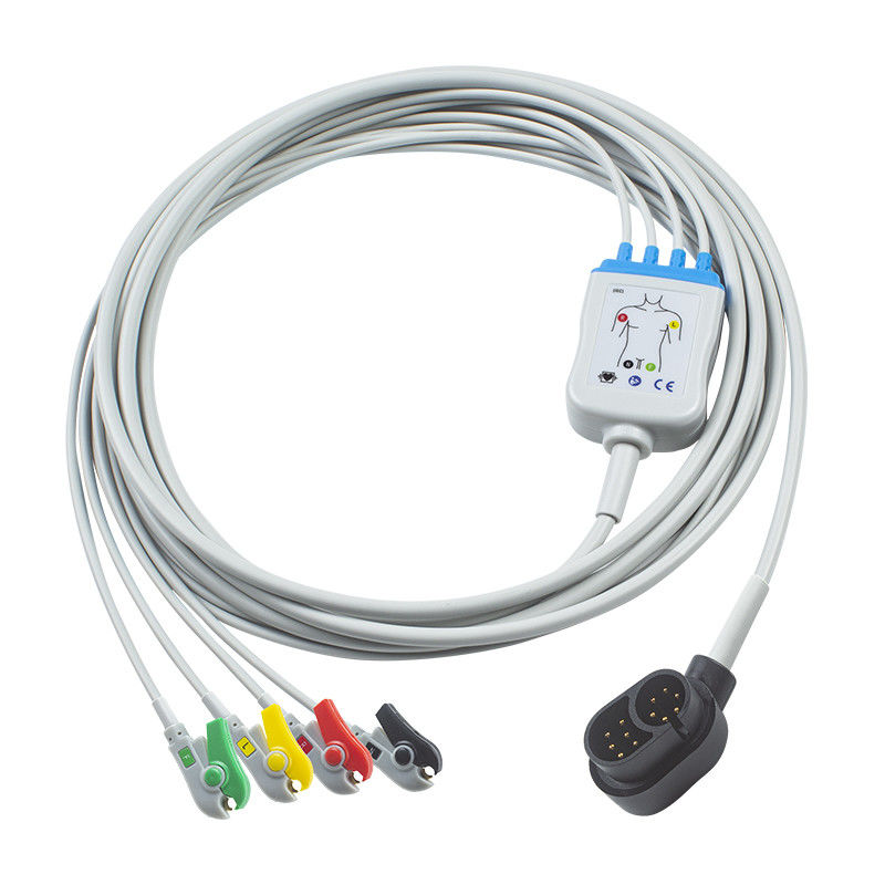 Welch Allyn 1500 IEC Grabber için 4 Kurşun EKG Kablosu 24 Aylık raf ömrü Uyumlu