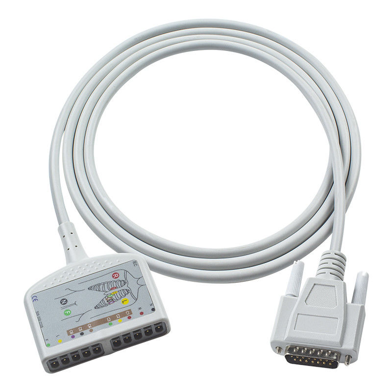 Kardiofax C, Cardiofax GEM 9020K, Cardiofax M için uyumlu Nihon Kohden EKG Diagnostik EKG Kablosu 10Lead
