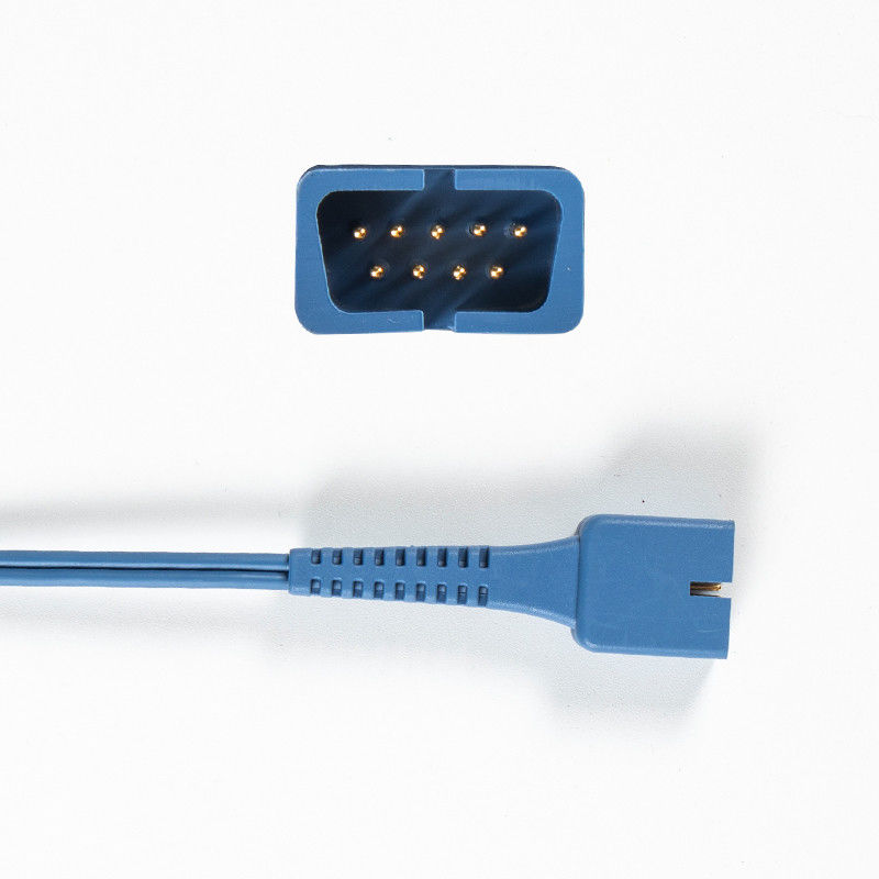 Universal uyumluluk için yarı bitmiş 9Pin SpO2 Sensör 1M TPU SpO2 Test Kablosu