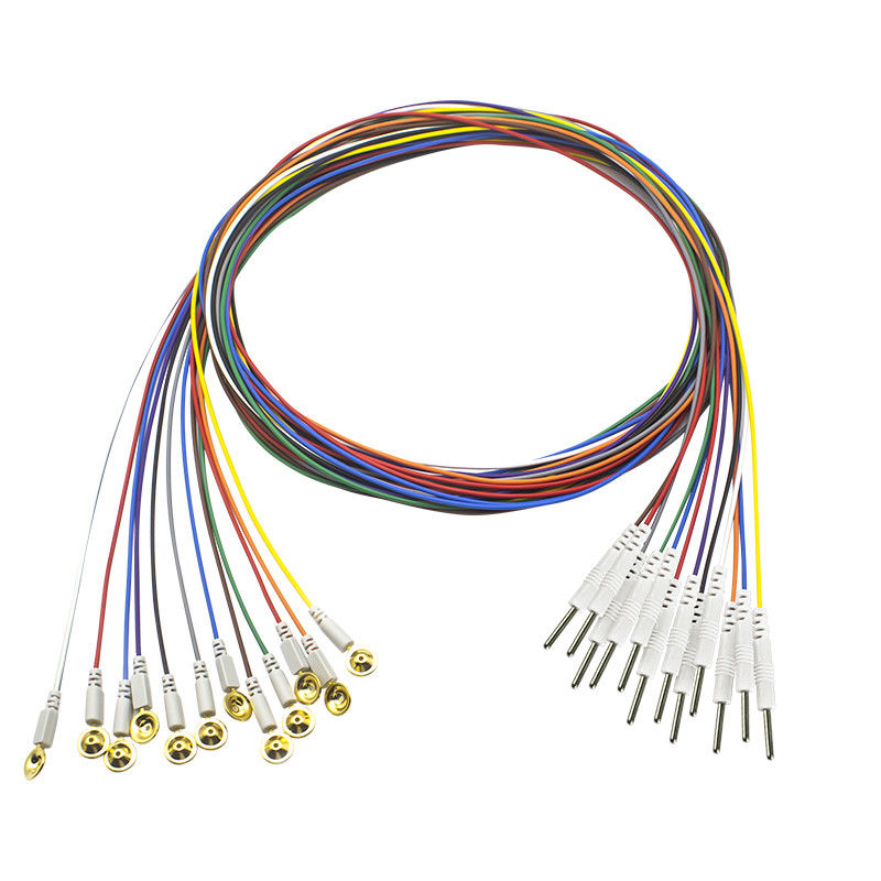 3.5 Mono Fişli EEG Kabı Tipi Altın Kapaklı Elektrotlar EEG EMG Kurşun Telleri Elektrot