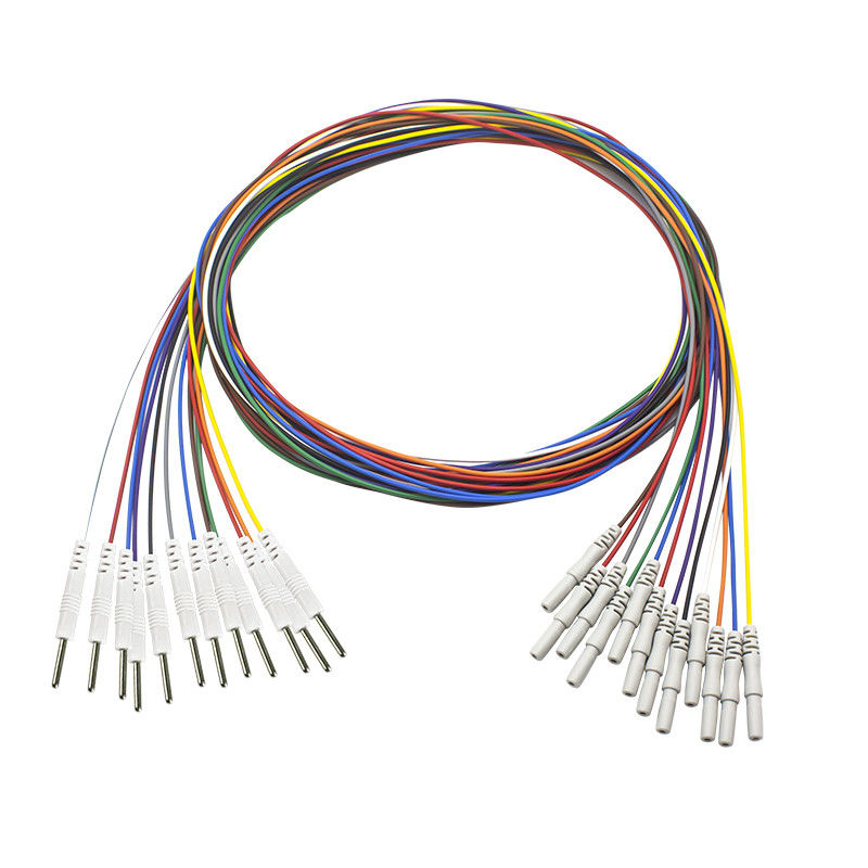 Din 1.5mm-2.0mm Pin Eeg İğne Elektrotları Kaplama Altın EEG EMG Leadwires Elektrot