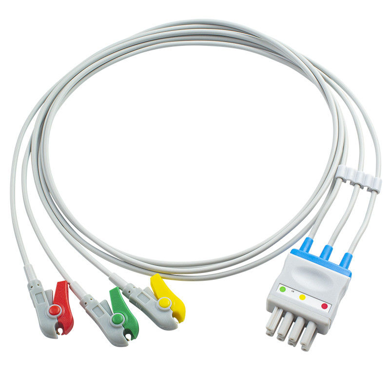Nihon Kohden EKG Kablosu BR-906P BR-903PA K911A Set 3 Kurşun Kapma Klipsi Çift 4 Pimli Konnektöre