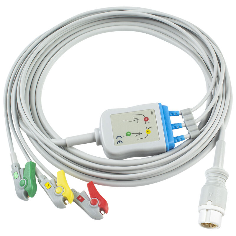 Yetişkin Pediatrik için EKG Kablosu 5 Kurşun 12 Pin M1975A