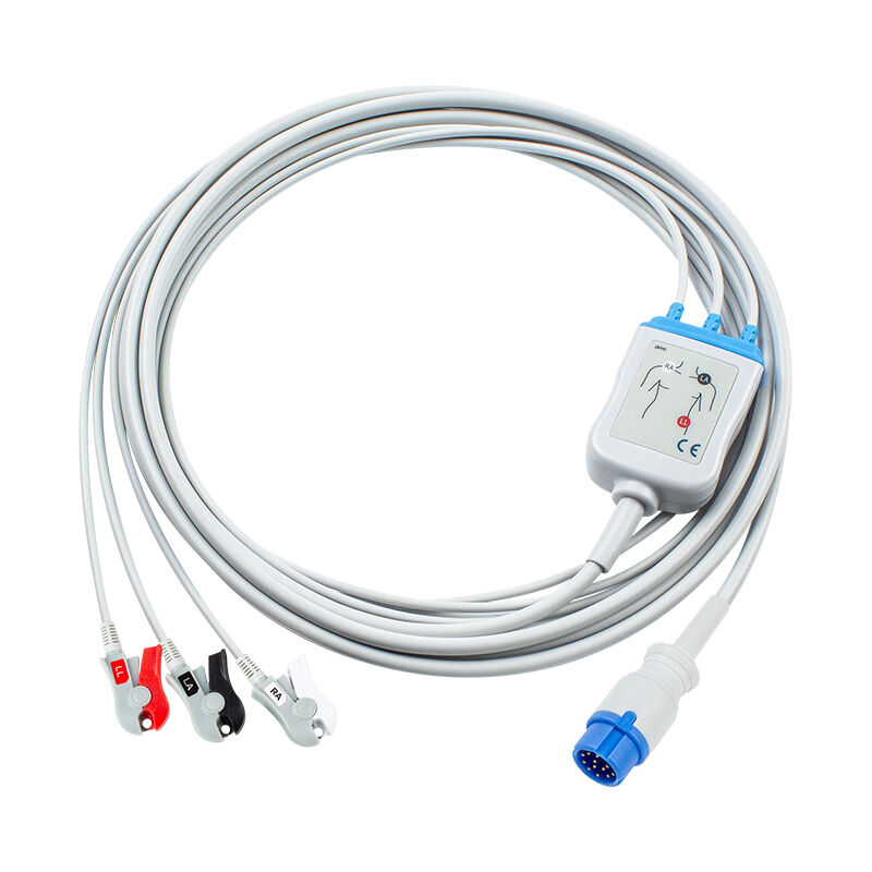 Kardio-Aid CA360-B defibrillatörü 12Pin EKG EKG Kablosu ve Kurşun Kabloları 3Lead