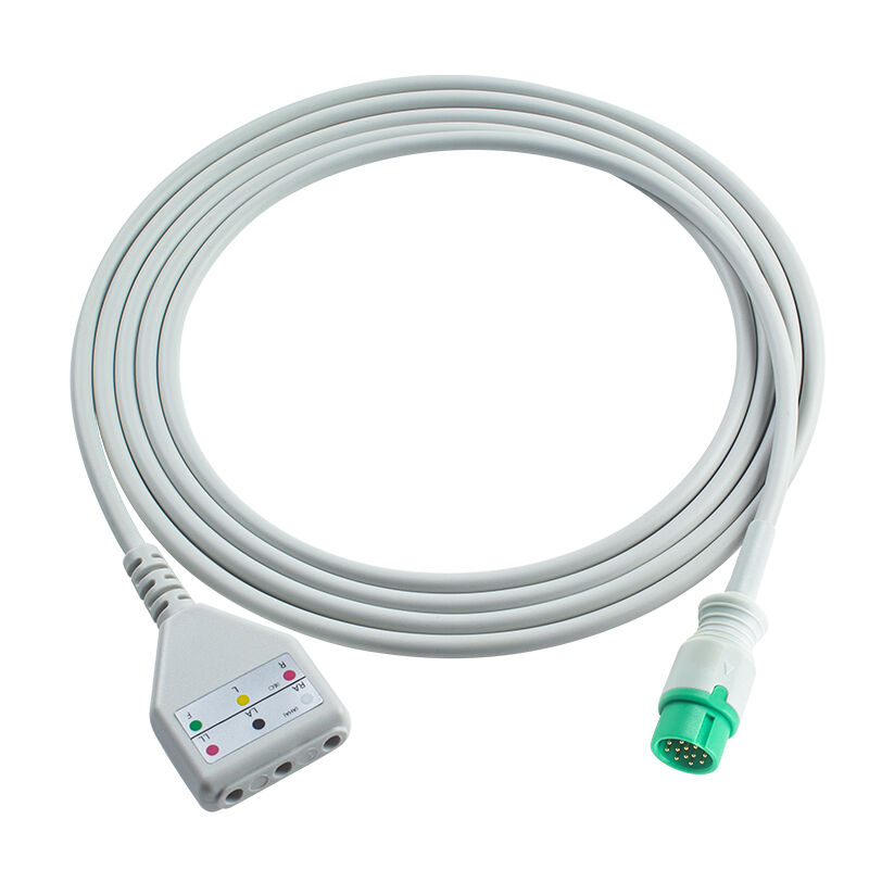 Biolight 12Pin 3 5Lead EKG Trunk Adaptör Kablosu O-ximax Tech AnyView A2 A6 A4 A8 Q7 Q5 EKG Uzantı Kablosu Din Stili