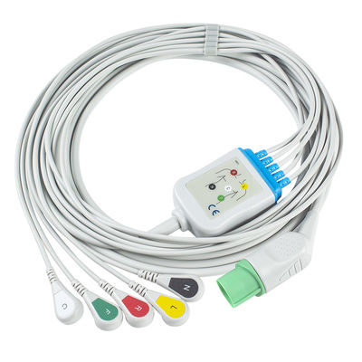 Nihon Kohden TEC-7631C EKG Kabloları ve Kurşun Teller 11pin Konnektör EKG Kablosu 5 Kurşunlu IEC Snap