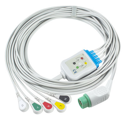 Uyumlu Siemens Drager 5 Lead Iec Snap Ecg Lead Kablo / Ecg Lead Kablo Set