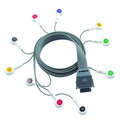 Gri 10 Kurşun EKG Holter Kablo Edan Biyomedikal Enstrüman IEC Snap için uyumlu