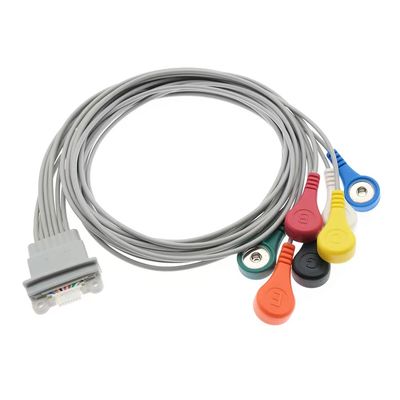 Schiller Medilog AR12 Plus EKG Holter Kablosu 7Lead IEC Snap AR4 Plus FD5 için uyumludur